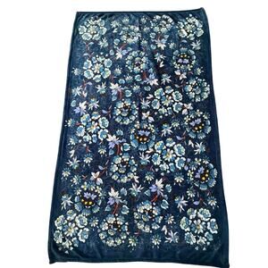 Vera Bradley Blue Floral Bursts Blanket Throw 50”X80” Soft